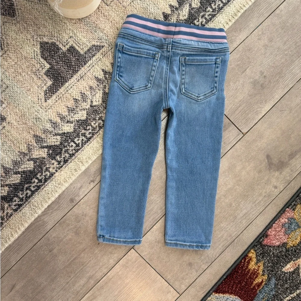 Y2K Cat & Jack Toddler Girl Light Blue Jeans with Pink Waistband